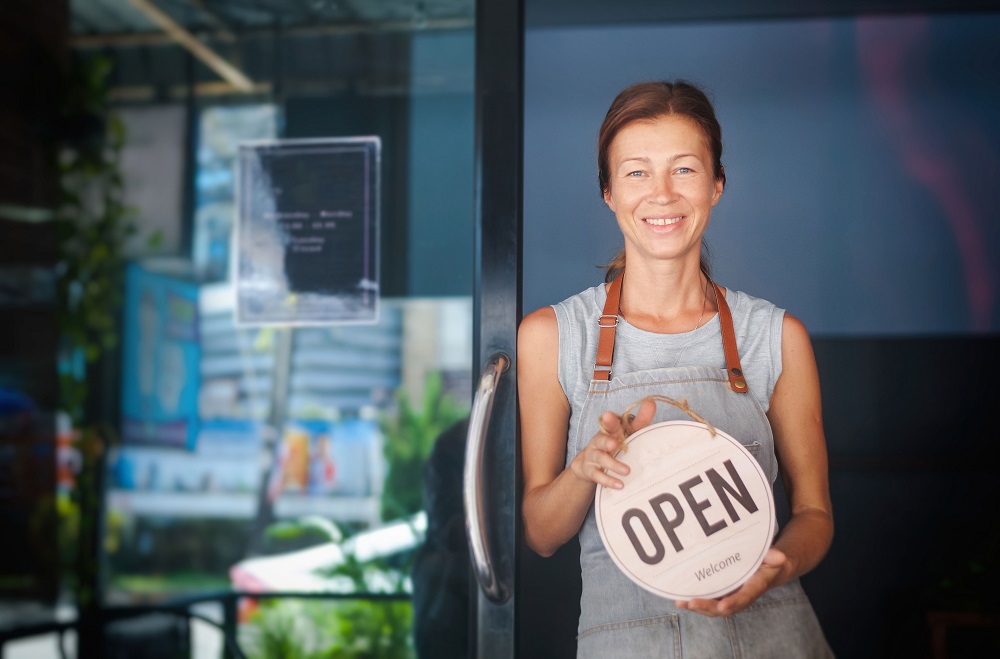 Open for Business Florist Worker