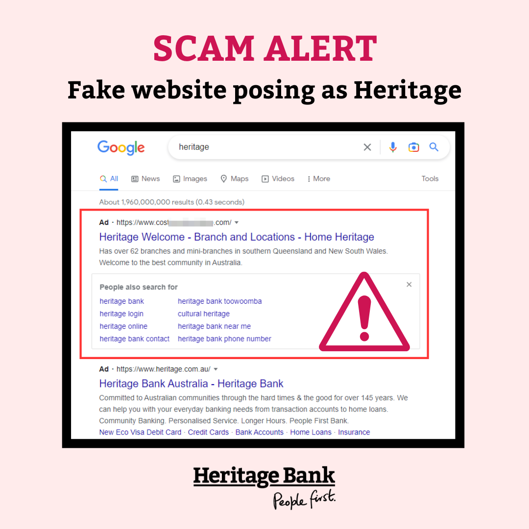 Phishing scams impersonating Heritage